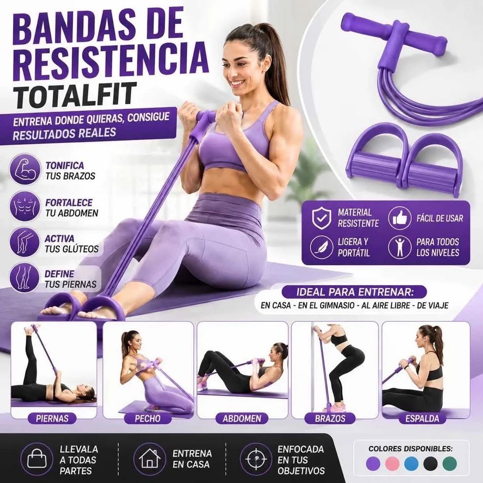 Bandas Multifuncional TotalFit™ Resistencia | Tonifica tu cuerpo desde casa 🏋️